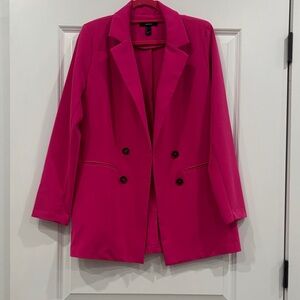Forever 21 Fuchsia Double-Breasted Blazer